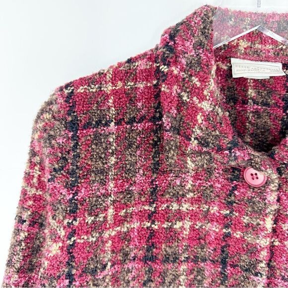Weave of the Irish Wool Blend Red‎ Tartan Plaid Handcrafted Woven Jacket Small - Picture 3 of 11
